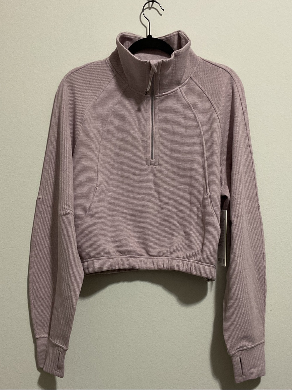 Lululemon Scuba Cropped 1/2 Zip Funnel Neck *Waffle